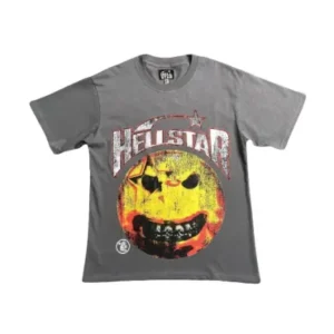 Grey-Hellstar Evil Smile T-Shirt